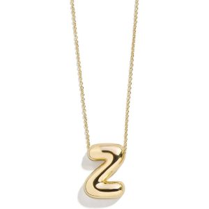 Gold Bubble Initial Necklace - Z